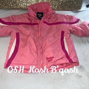 OshKosh B'qosh Jacket Full Zip 12mths RoseFall Summer Coat Fit In Car Seat 441